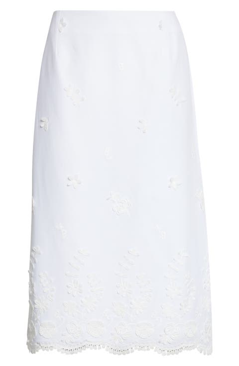 Malik Floral Appliqué Midi Skirt