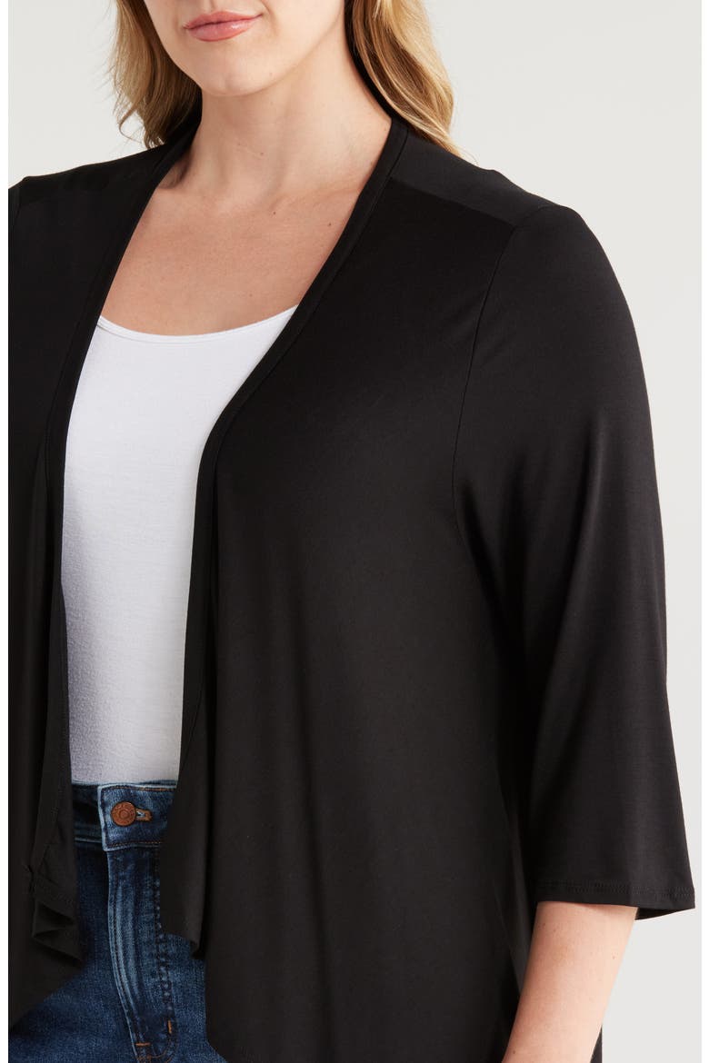 Open Front Cardigan, Alternate, color, BLACK