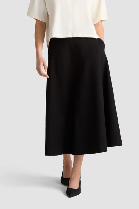 Alina Flared Jersey Midi Skirt