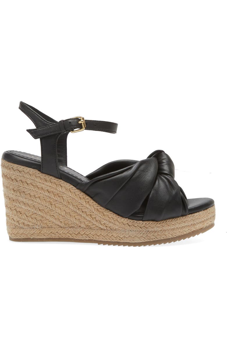 Ted Baker London Taymin Knotted Espadrille Wedge Sandal, Alternate, color, Black
