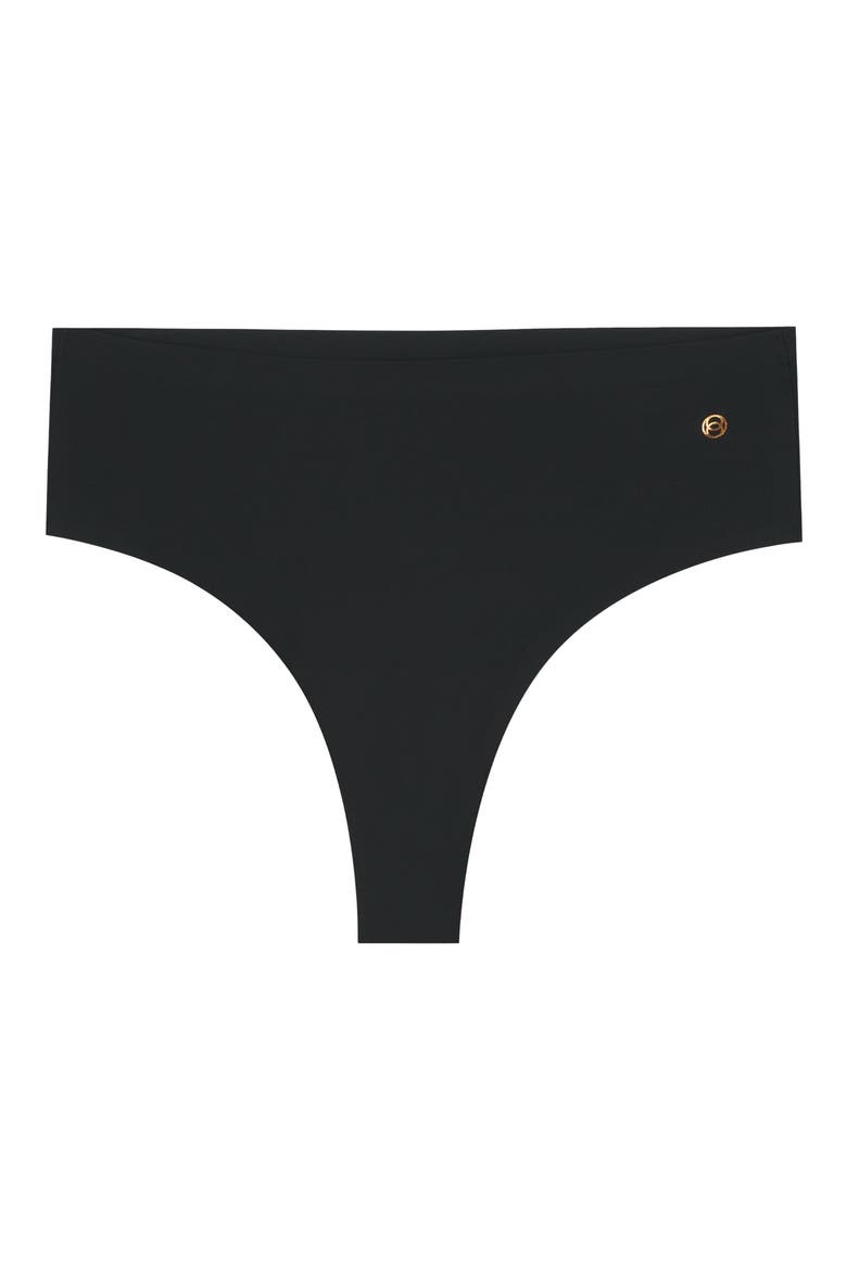 High Waist Thong, Alternate, color, BLACK