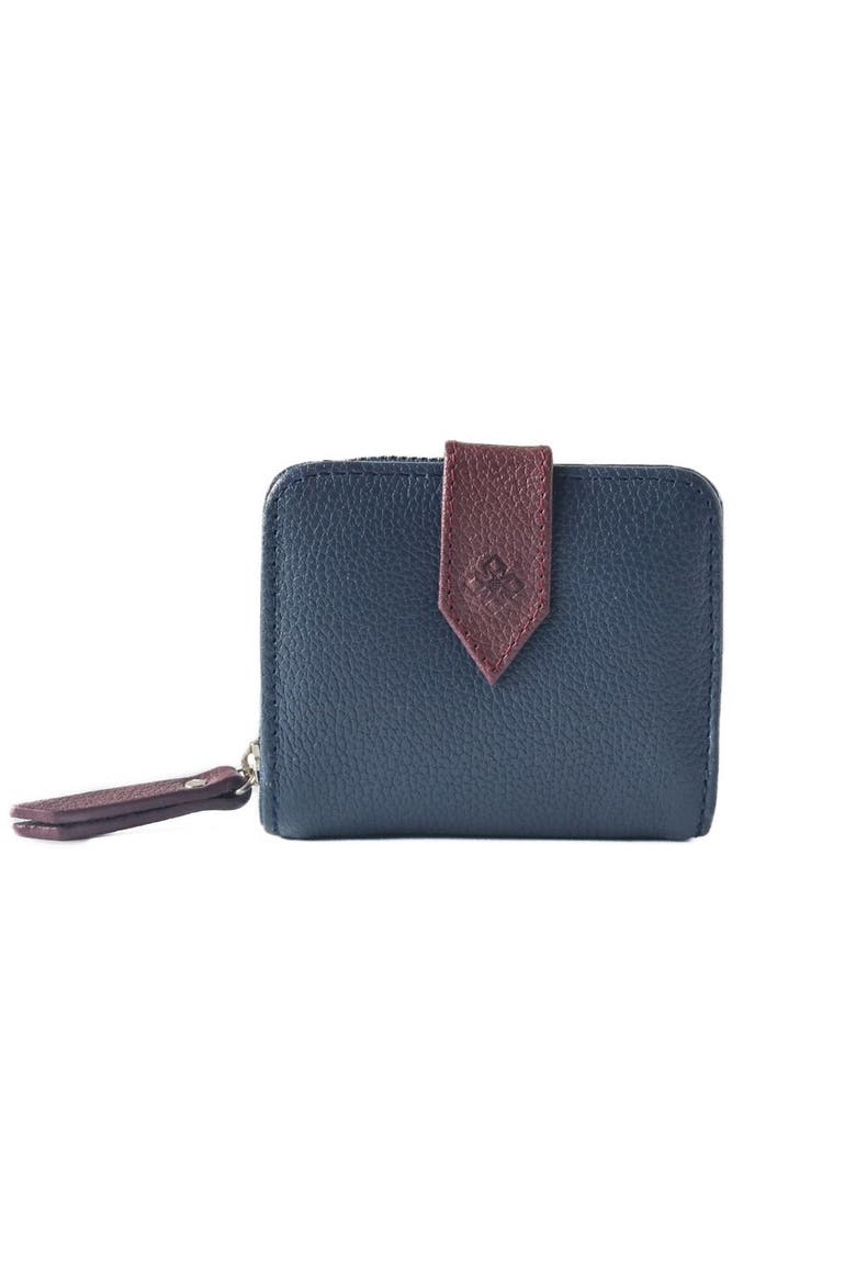 Camila Small Leather Wallet, Alternate, color, Navy Blue