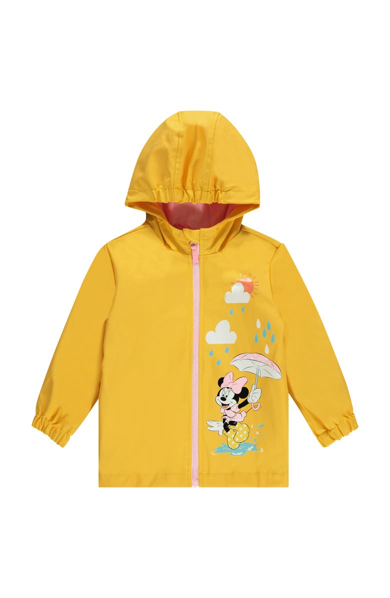 Disney Minnie Mouse Hooded Zip-Up Rain Jacket, Main, color, Minnie Rain Yellow