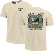 IMAGE ONE Men's Image One Natural Michigan State Spartans Comfort Colors Hand-Drawn Campus Stack T-Shirt