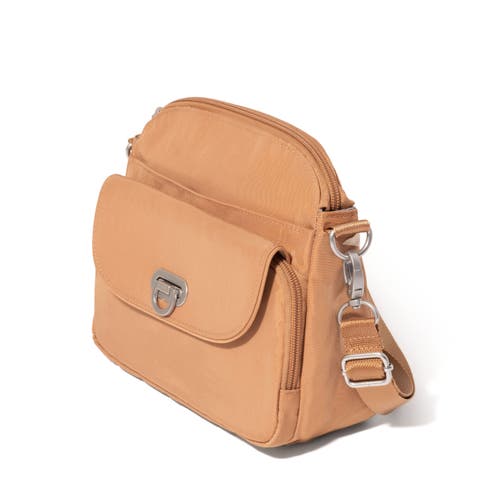 Baggallini Coastal Flip Lock Crossbody Bag In Brown