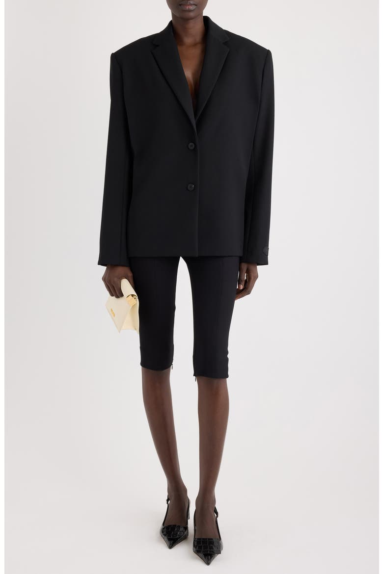 La Veste Carree Virgin Wool Blazer, Alternate, color, BLACK