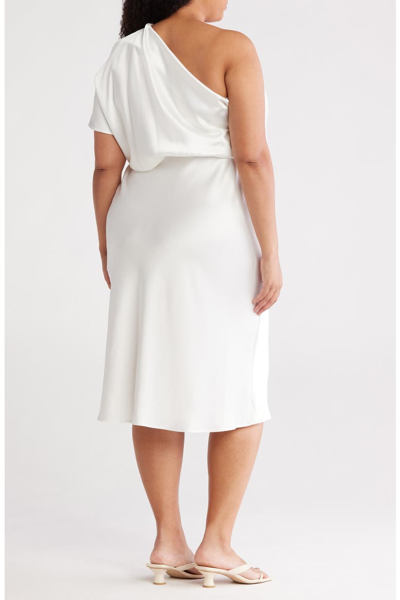 Satin One-Shoulder Dress, Alternate, color, IVORY