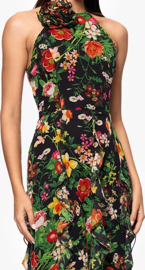 Floral Halter Neck Gown