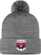 FANATICS Men's Fanatics Branded  Gray Washington Capitals Authentic Pro Home Ice Cuffed Knit Hat with Pom