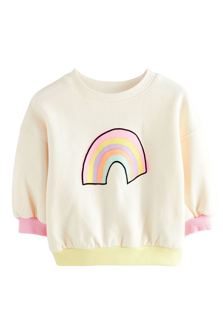 Kids' Rainbow Graphic Sweatshirt, Main, color, CREAM