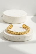 AKALIA Waterproof Textured Gold Cuff Bracelet