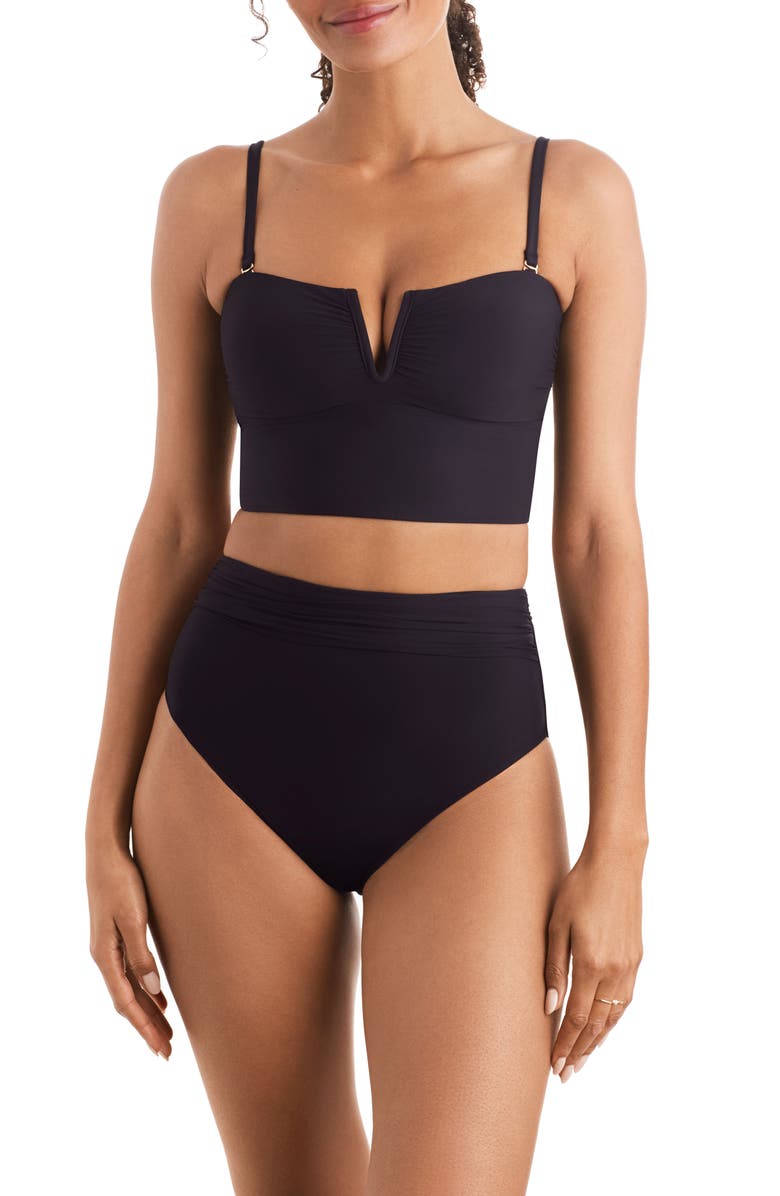 Mimi Flamingo Morgan High Waist Bikini Bottoms, Alternate, color, Black