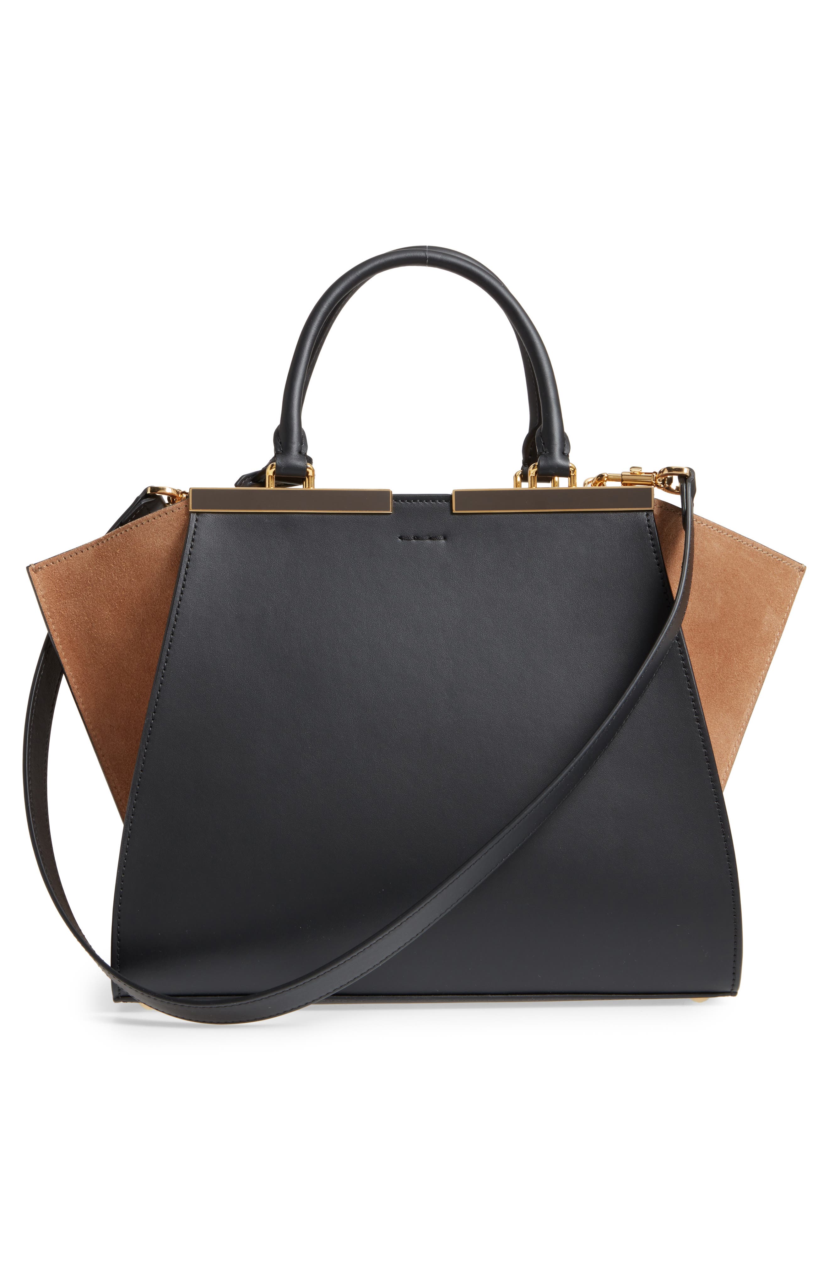 Fendi 3Jours Leather & Suede Shopper, Alternate, color, 