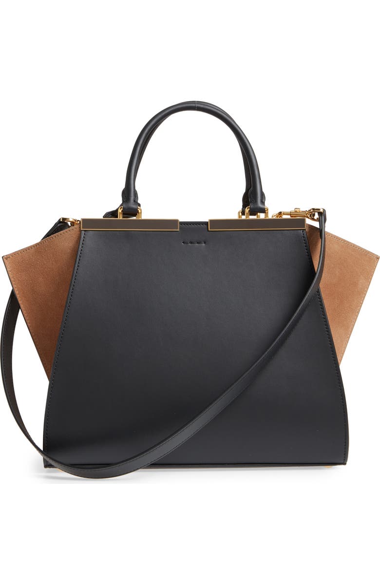 Fendi 3Jours Leather & Suede Shopper, Alternate, color,
