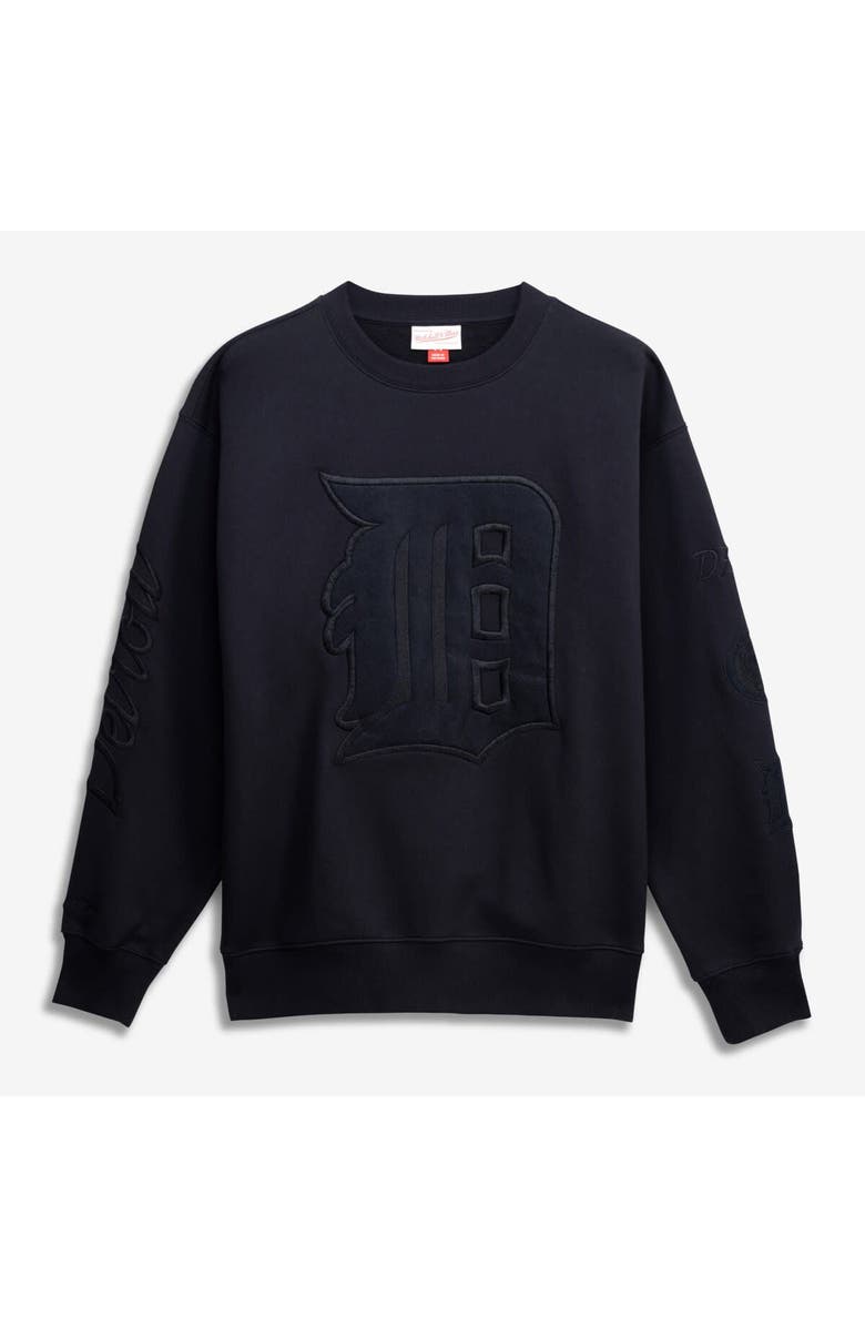 Mitchell & Ness Men's Mitchell & Ness  Black Detroit Tigers Phantom Fleece Crewneck Sweatshirt, Main, color, Black