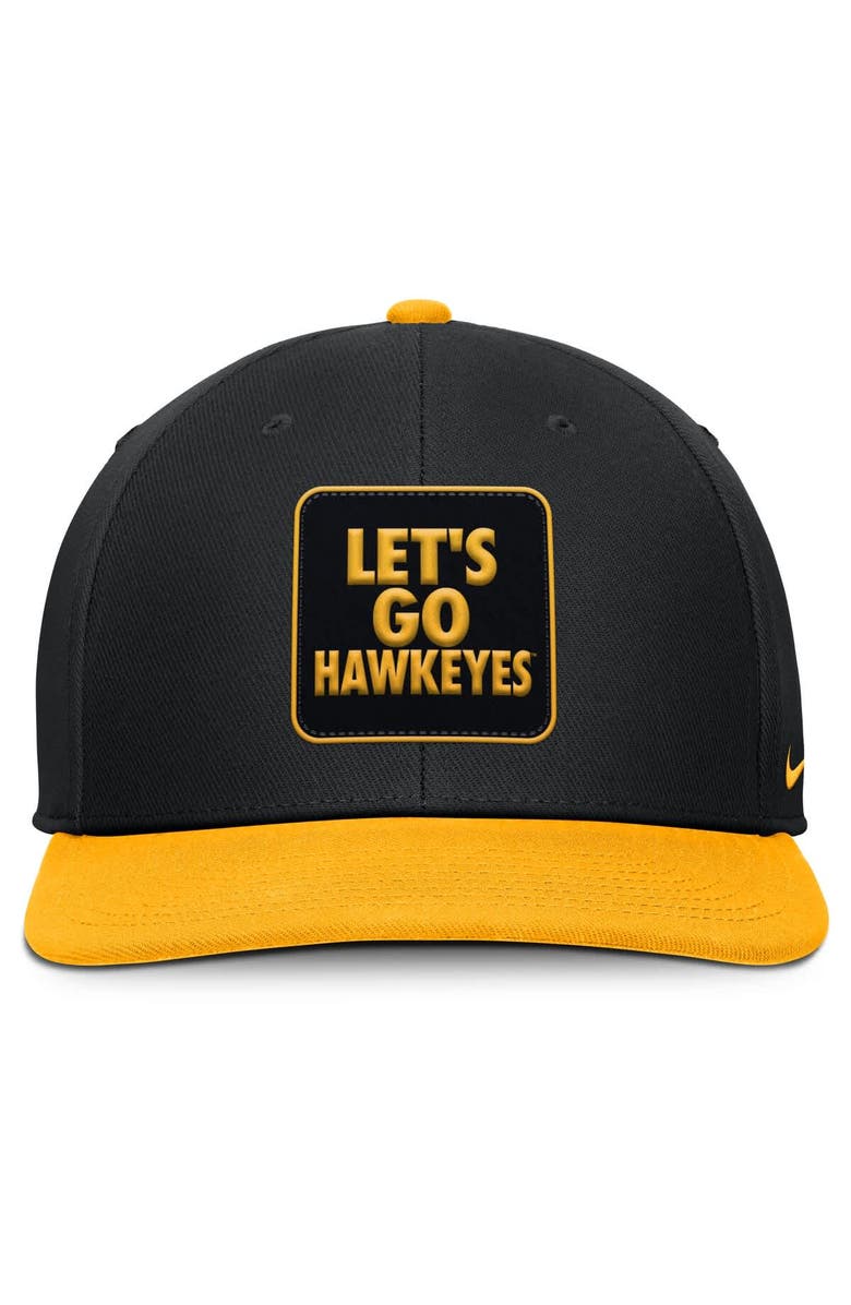 Nike Men's Nike Black/Gold Iowa Hawkeyes 2025 Sideline Campus Pro Local Snapback Hat, Alternate, color, Black