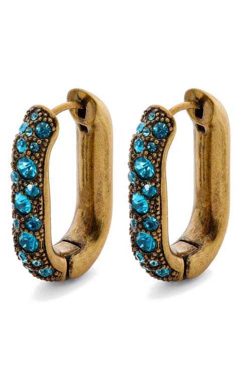 Oval Pavé Hoop Earrings