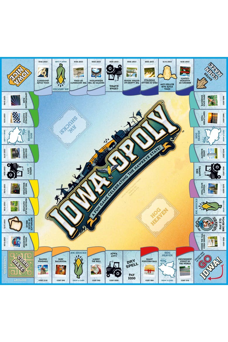 Iowa Opoly Board Game, Alternate, color, Multicolored