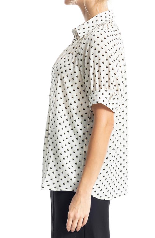 MAX STUDIO MAX STUDIO SHORT SLEEVE CREPE BLOUSE 