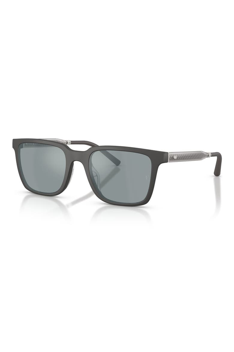 x Roger Federer Mr. Federer 52mm Polarized Rectangular Sunglasses, Alternate, color, ANTHRACITE / GREY POLAR MIRROR