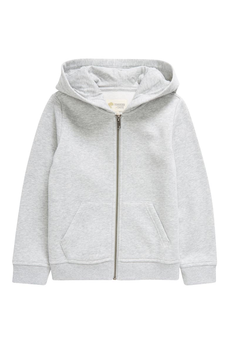 Kids' Cotton Blend Zip-Up Hoodie, Main, color, GREY SOFT HEATHER