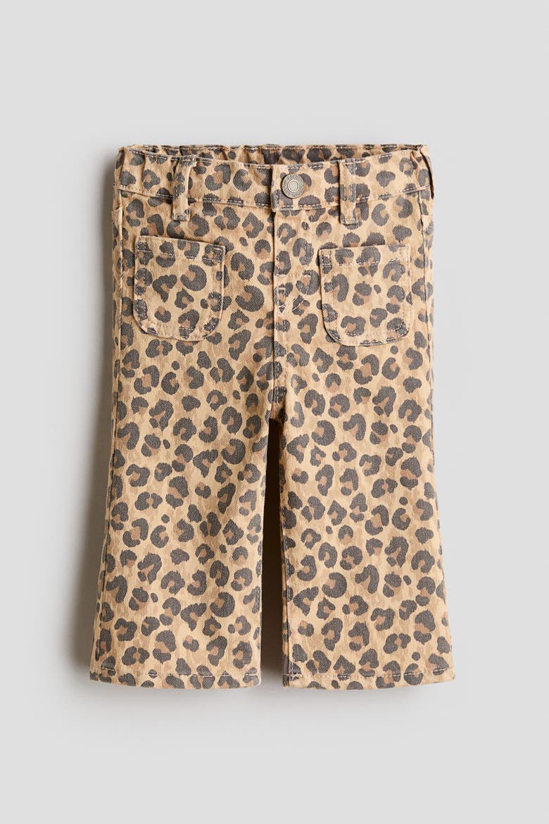 Flared Leg Jeans, Main, color, Beige/leopard print