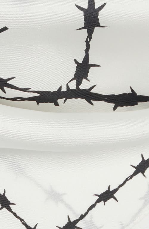 Allsaints Barb Heart Silk Square Bandana In White