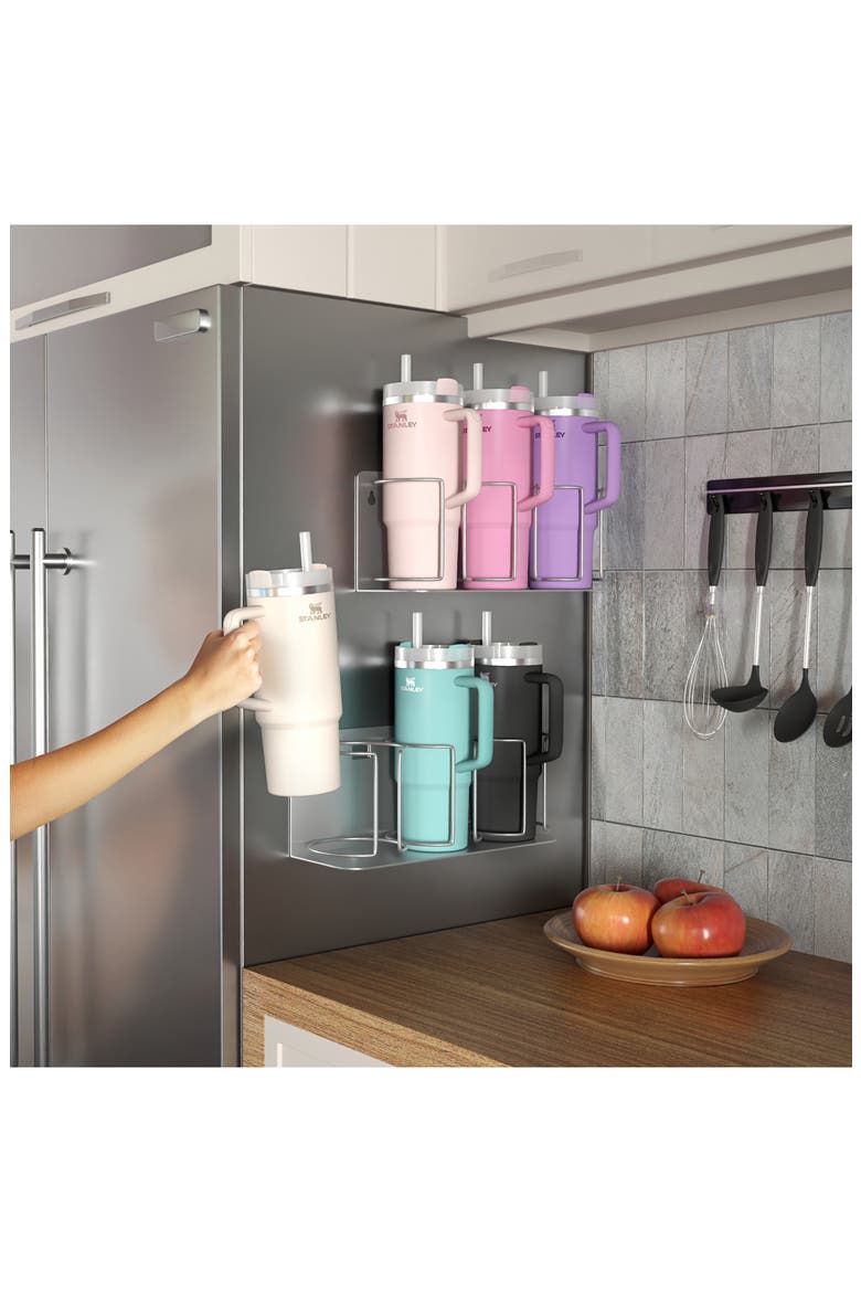 Set of 2 Storage Cup Holder Organizers, Alternate, color, SILVER
