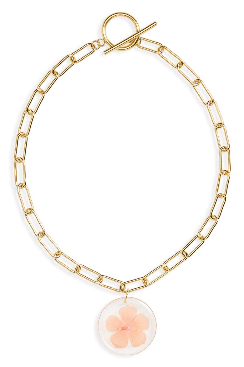 Phlox Pendant Necklace, Main, color, GOLD