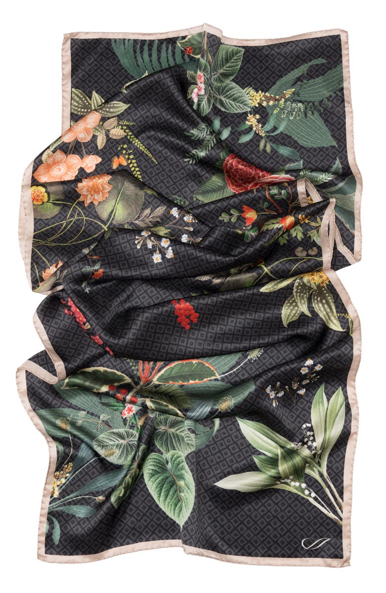 Elizabetta Sara - Long Satin Silk Scarf for Women, Alternate, color, Black