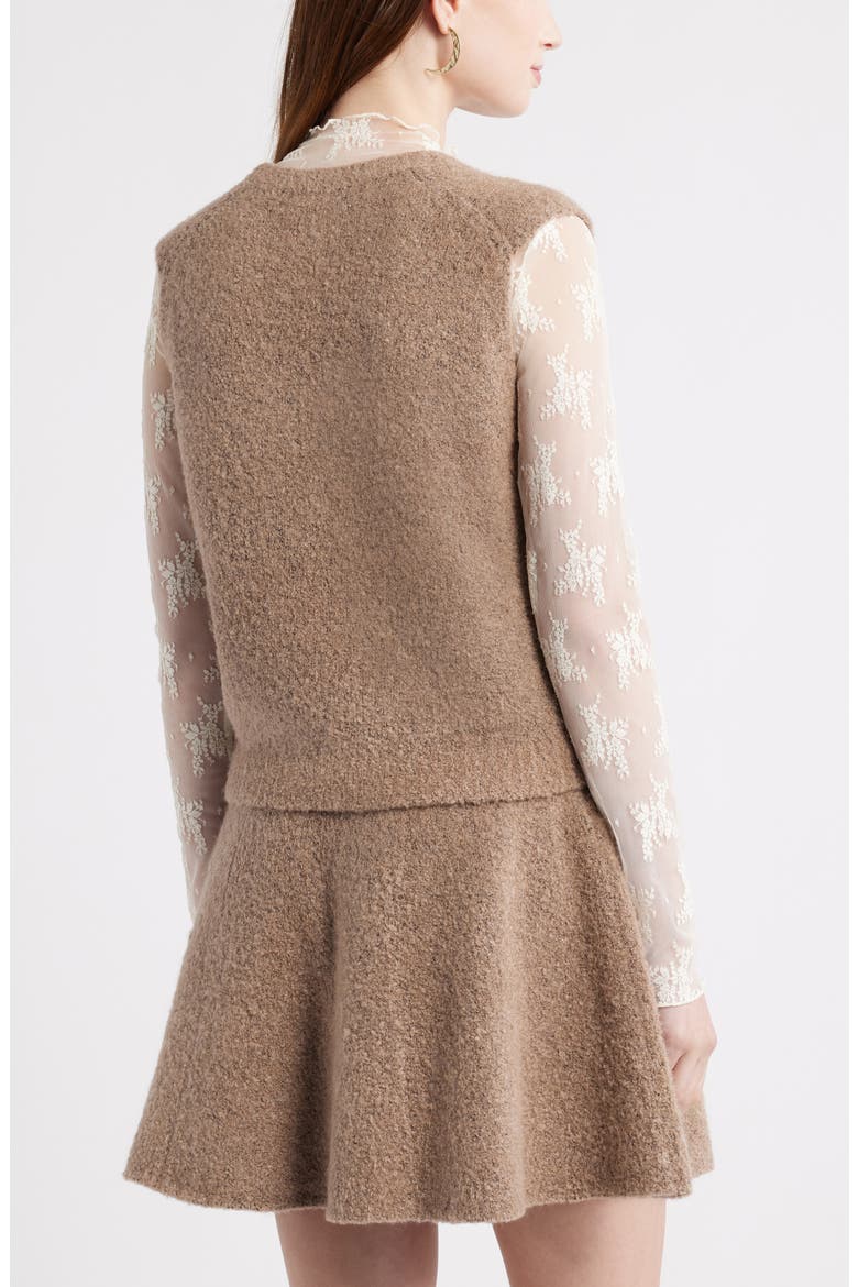 Bouclé Sweater Vest, Alternate, color, TAN GREY