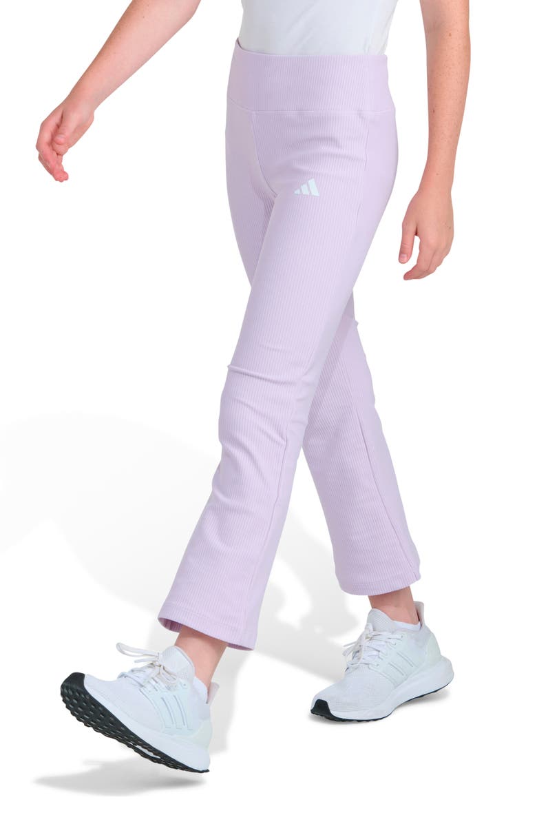 adidas Kids' Rib Kick Flare Pants, Alternate, color, Light Purple