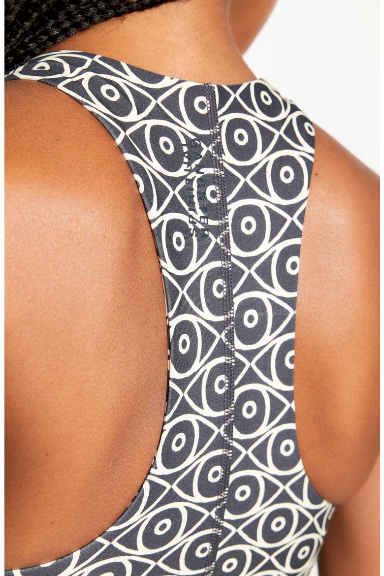 Mystic Eye Laurel Longline Racerback Sports Bra, Alternate, color, ASH