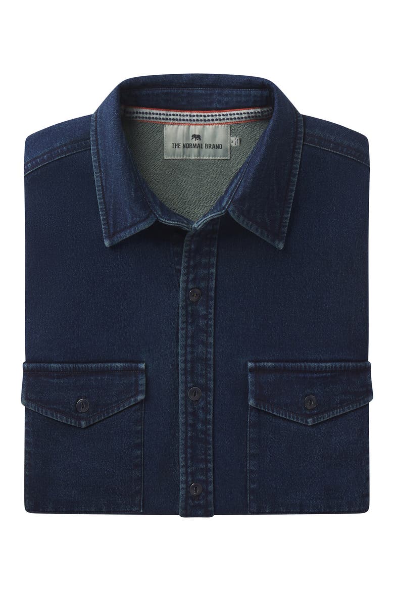 Big Jake Cotton Blend Button-Up Shirt Jacket, Alternate, color, DARK INDIGO