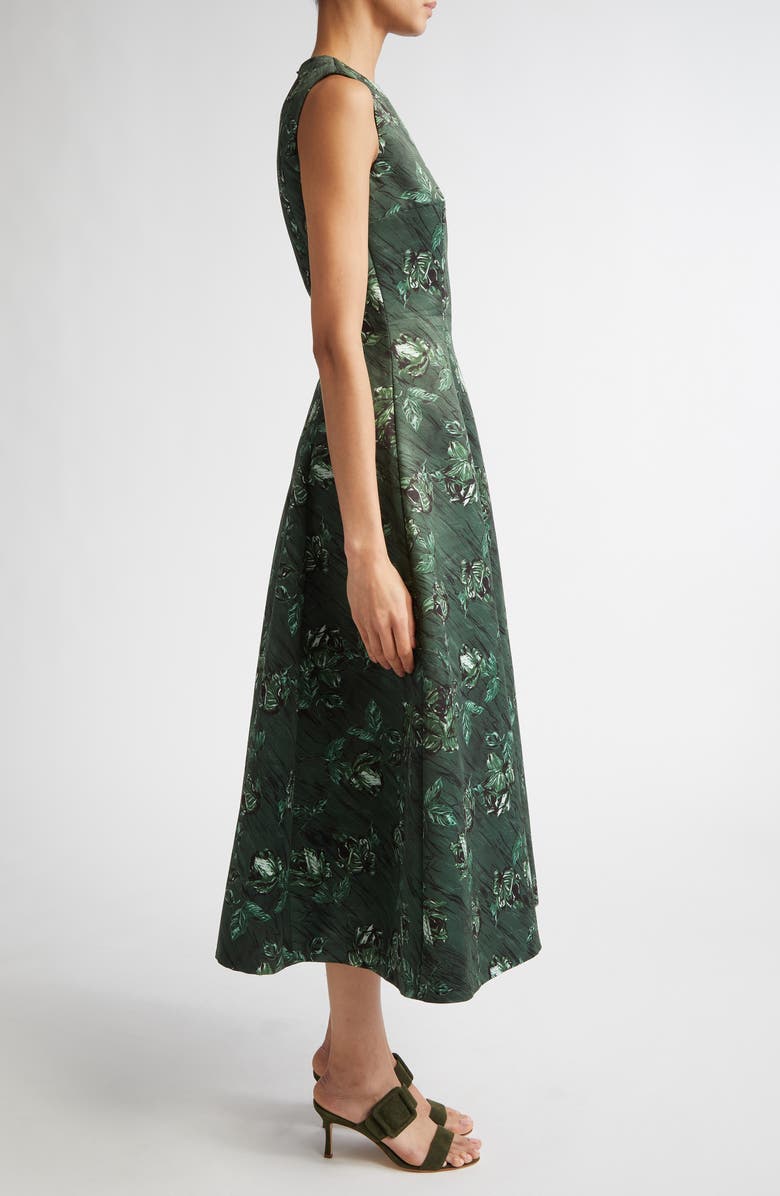Emilia Wickstead Mara Dahlia Print Sleeveless A-Line Midi Dress, Alternate, color,