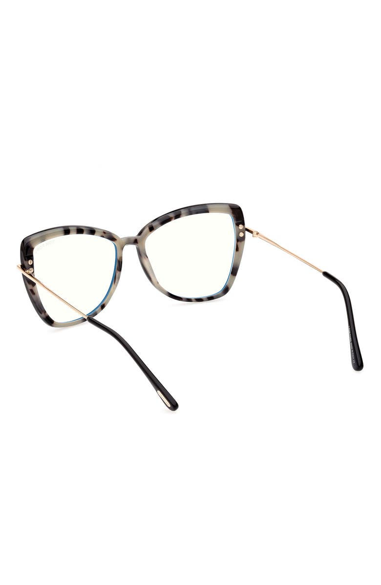 TOM FORD 55mm Butterfly Blue Light Blocking Glasses, Alternate, color, 
