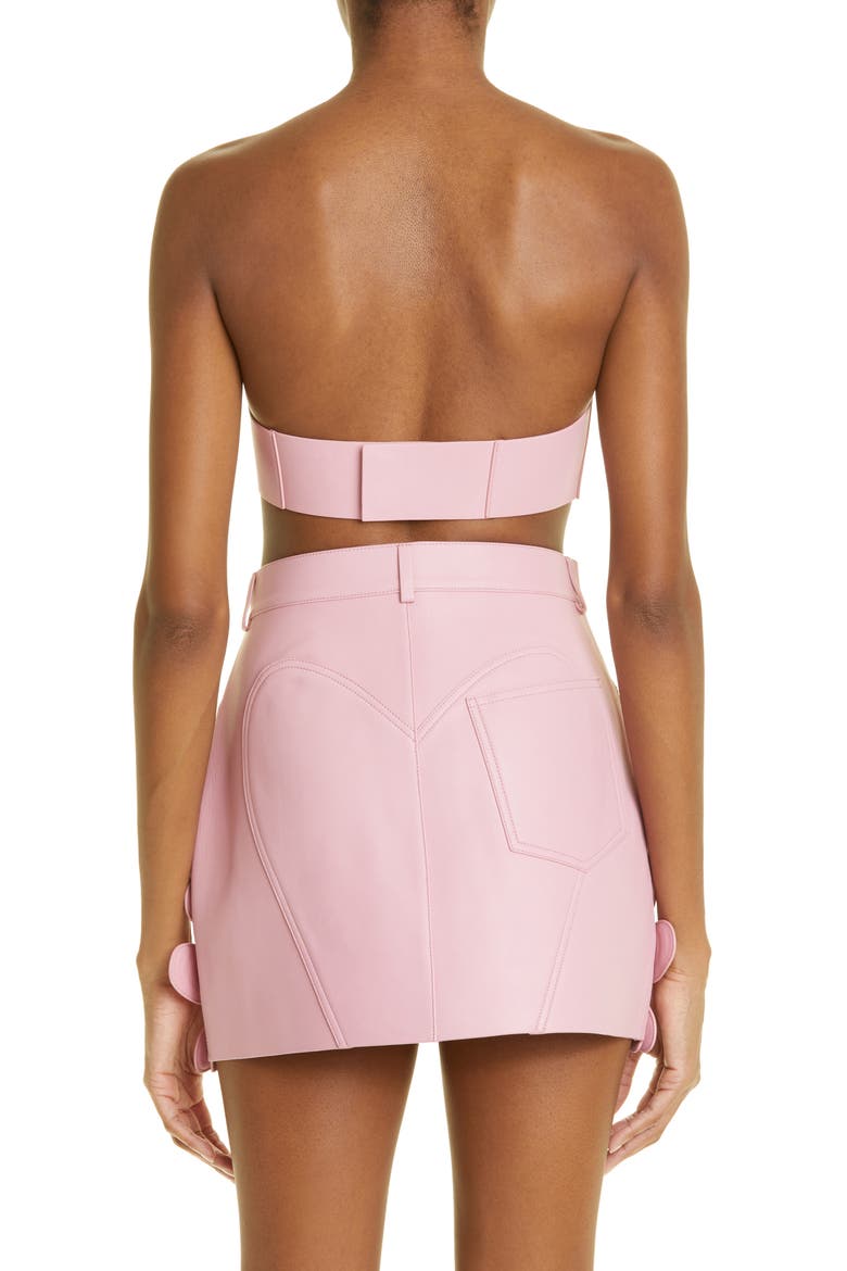 Mussel Flower Leather Bandeau Top, Alternate, color, LIGHT PINK