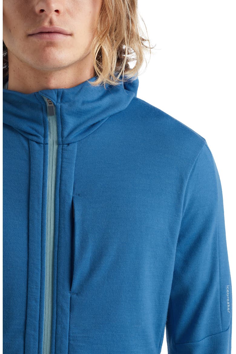 Quantum III Merino Wool Zip Hoodie, Alternate, color, AZUL/ HAZE