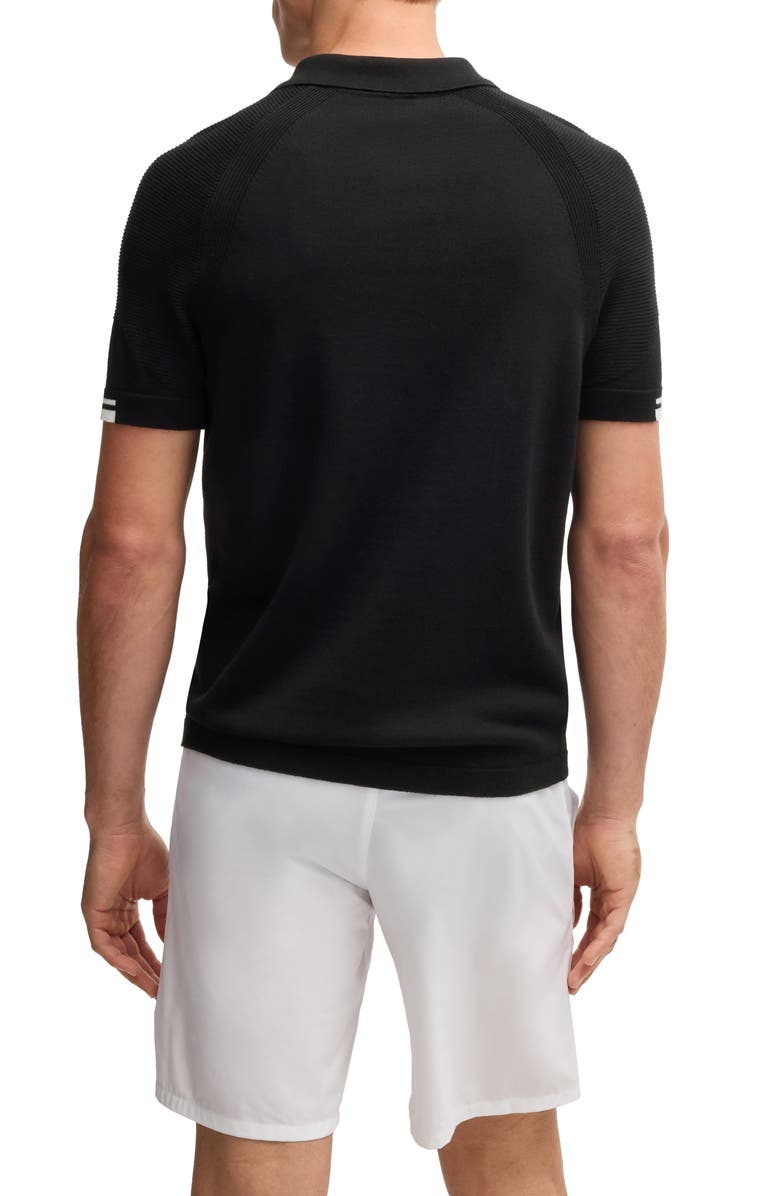 BOSS Perform-Max Quarter-Zip Polo Sweater, Alternate, color, Black