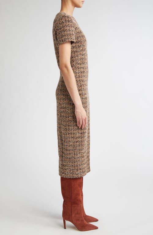 Max Mara Giugno Cotton And Wool-blend Midi Dress In Brown