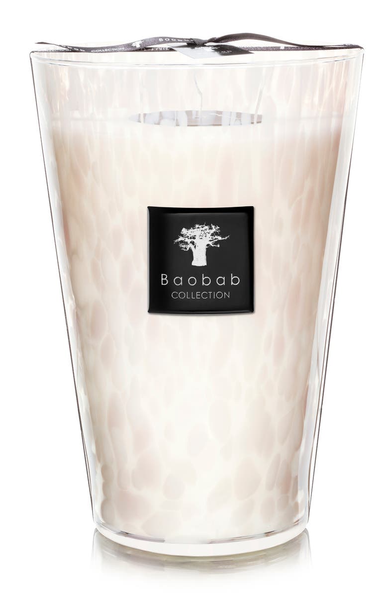 Baobab Collection White Pearls Candle, Main, color, Pink/ White