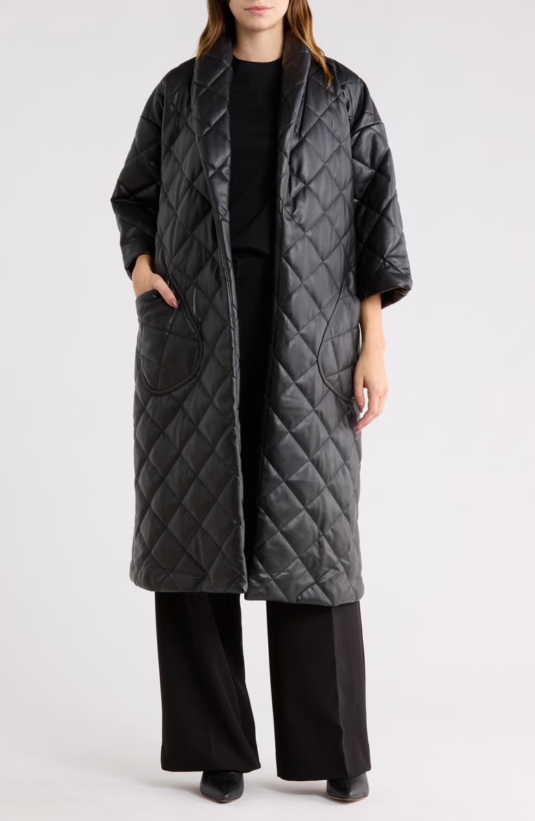 Hutch Mason Diamond Quilted Coat, Alternate, color, Black