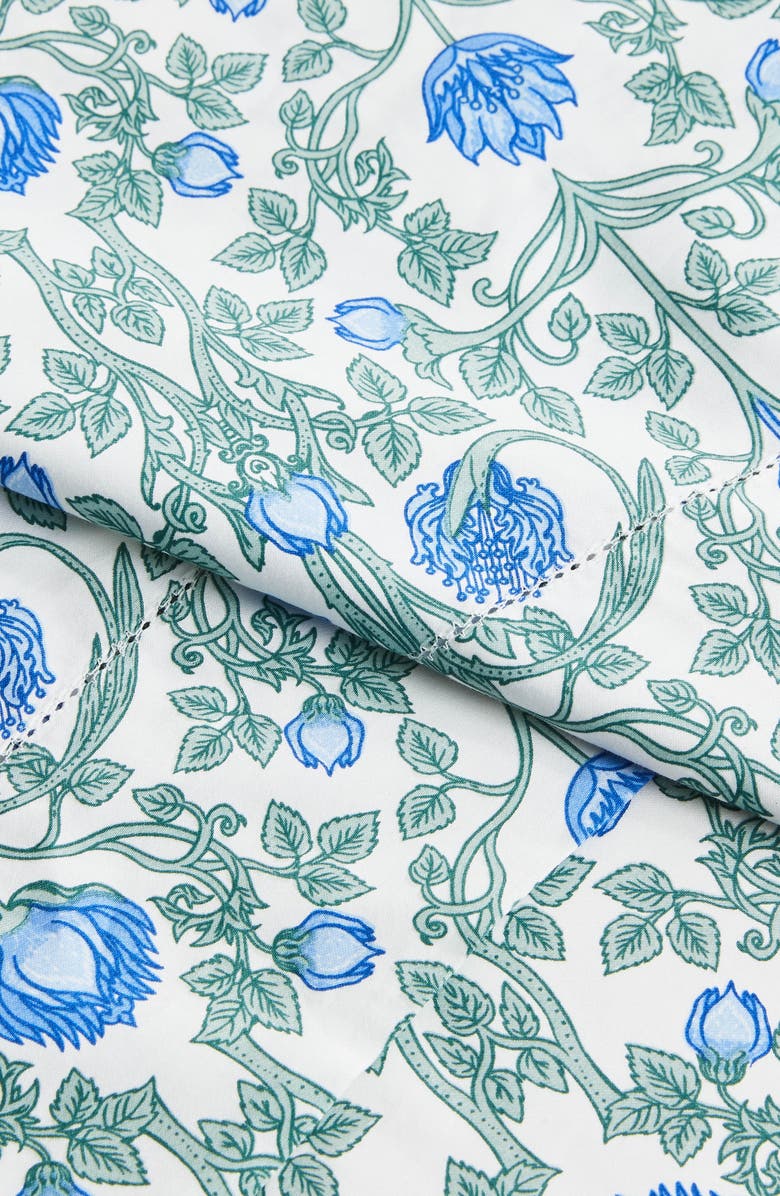 MELANGE HOME Floral Cotton Pillowcase Set, Alternate, color, Blue