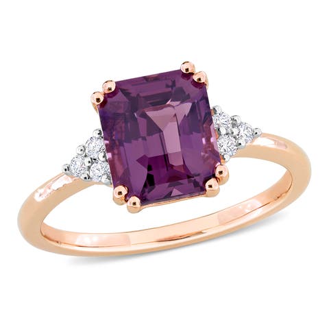 Violet Spinel & Diamond Cocktail Ring 14k