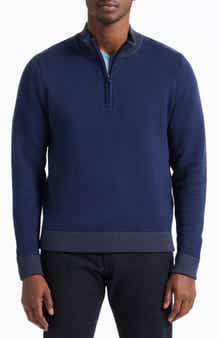Robert Graham Walton Cotton & Silk Quarter Zip Sweater