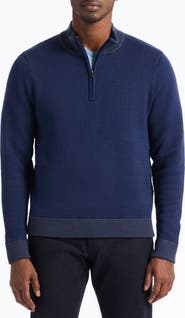 Robert Graham Walton Cotton & Silk Quarter Zip Sweater