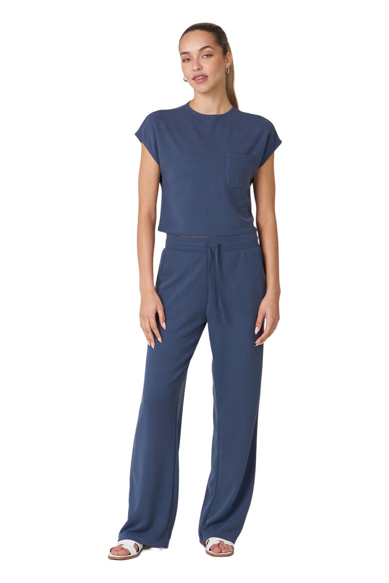 Retreat Pocket Waffle Tee, Alternate, color, Navy