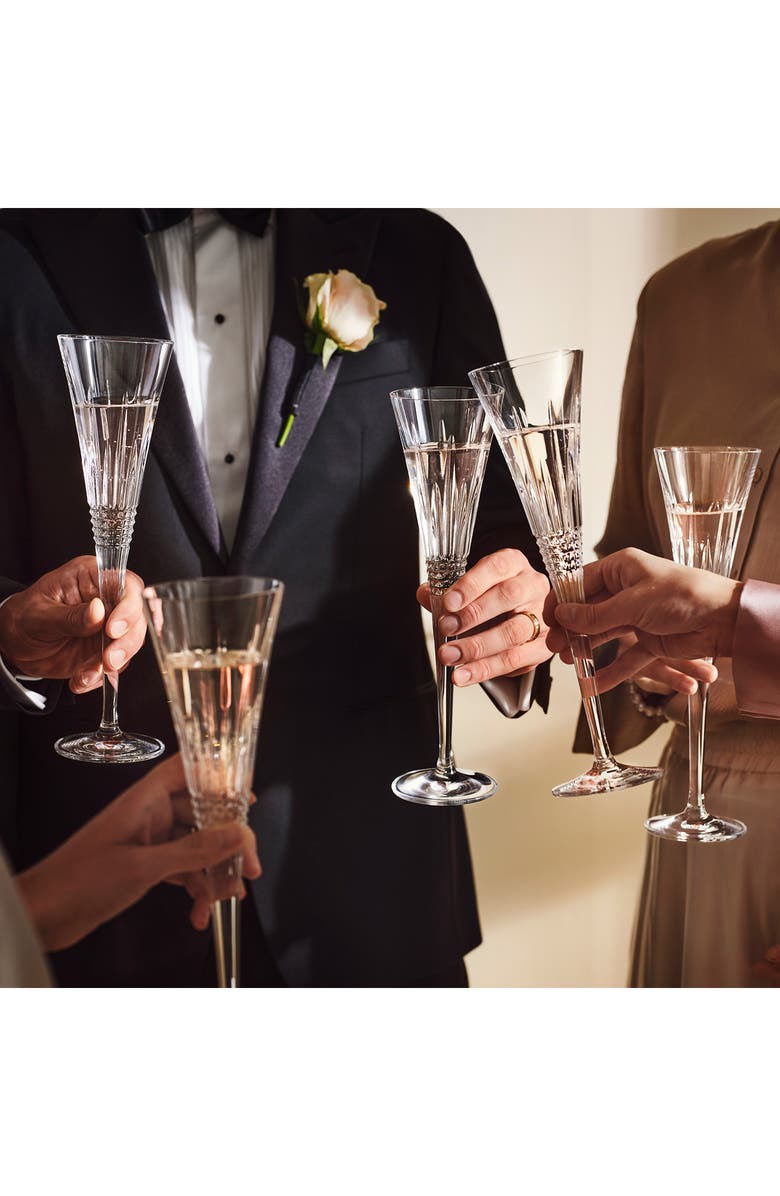 Waterford 'Lismore Diamond' Lead Crystal Champagne Flutes, Alternate, color, Clear