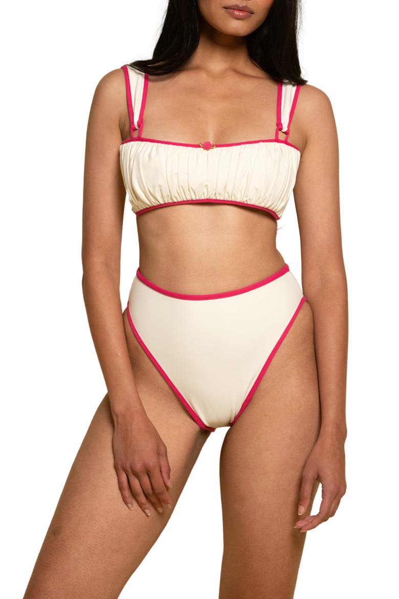 Victoria Bikini Top, Alternate, color, CREAM RASPBERRY BINDED