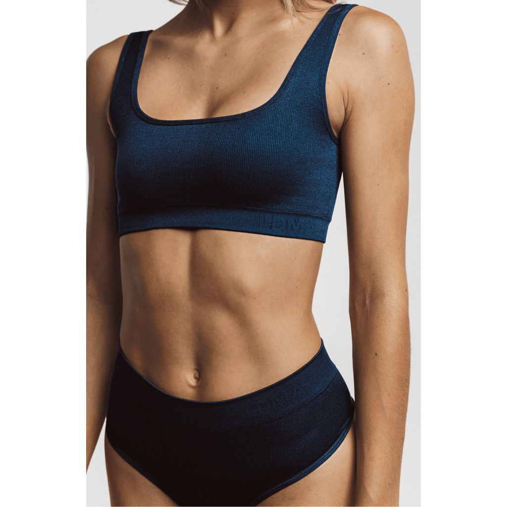 Ldma High Sculpt Thong Rib In Collegiate Blue